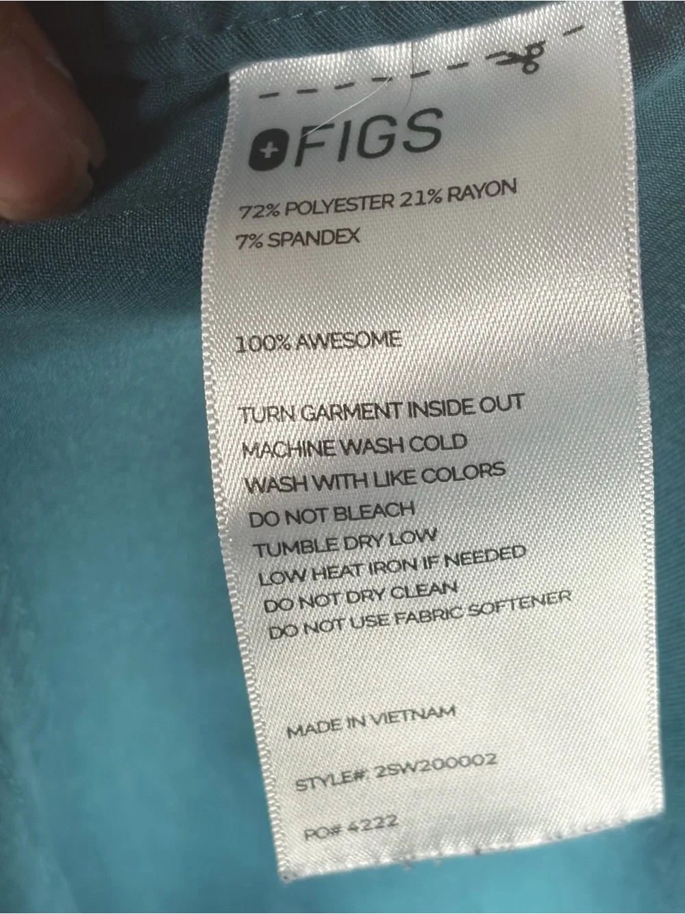 Figs Men’s Cairo Cargo Scrub Pants Teal PO#4222 Size 5XL Hospital Uniform RN MD